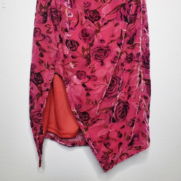 Lulus There She Rose Magenta Floral Velvet Dress - Picture 7 of 15